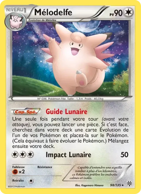 Carte Pokémon Mélodelfe 098/135, extension Tempète Plasma