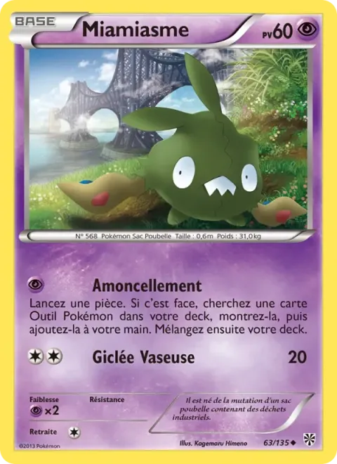 Carte Pokémon Miamiasme 063/135, extension Tempète Plasma