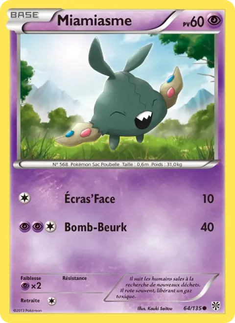 Carte Pokémon Miamiasme 064/135, extension Tempète Plasma