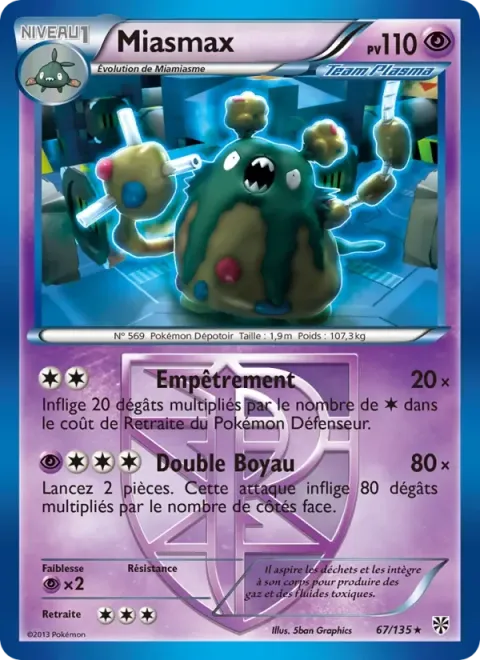 Carte Pokémon Miasmax 067/135, extension Tempète Plasma