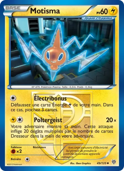 Carte Pokémon Motisma 049/135, extension Tempète Plasma