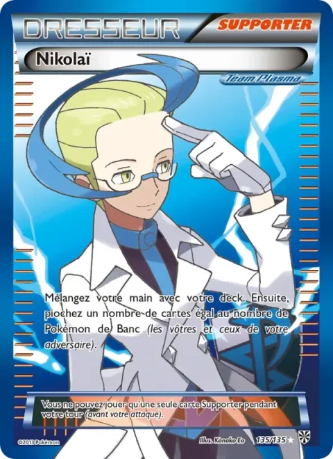 Carte Pokémon Nikolaï 135/135, extension Tempète Plasma
