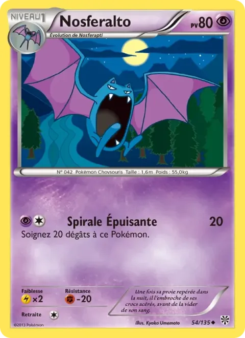 Carte Pokémon Nosferalto 054/135, extension Tempète Plasma