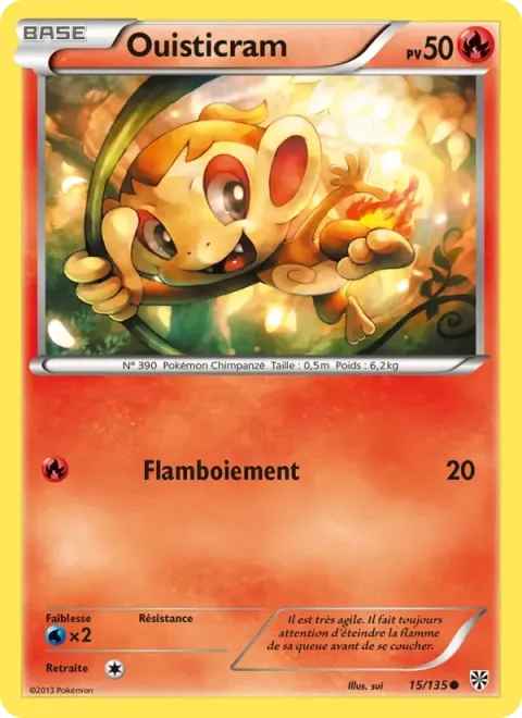 Carte Pokémon Ouisticram 015/135, extension Tempète Plasma