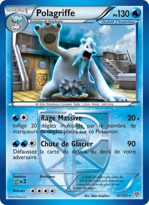 Carte Pokémon Polagriffe 041/135, extension Tempète Plasma