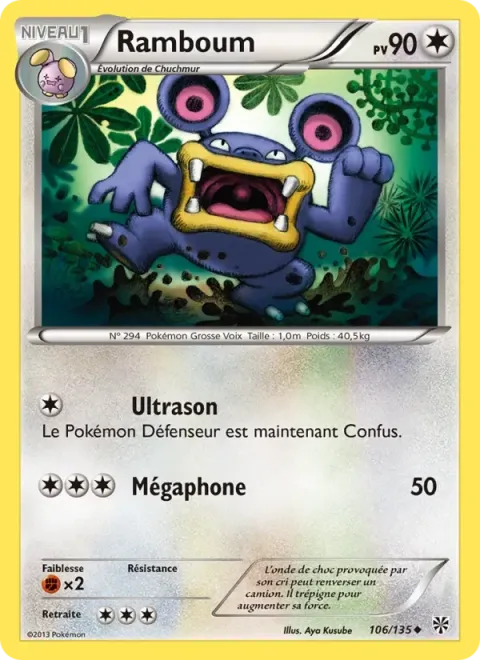 Carte Pokémon Ramboum 106/135, extension Tempète Plasma