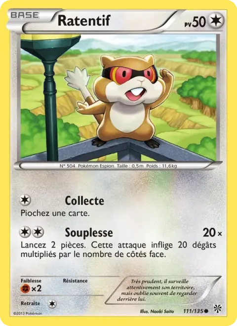 Carte Pokémon Ratentif 111/135, extension Tempète Plasma
