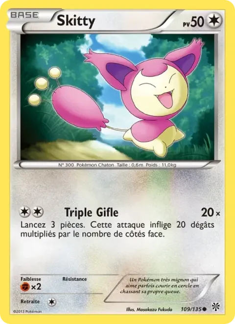 Carte Pokémon Skitty 109/135, extension Tempète Plasma