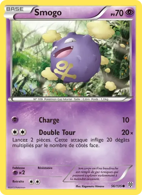 Carte Pokémon Smogo 056/135, extension Tempète Plasma