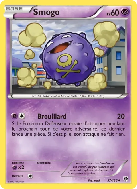 Carte Pokémon Smogo 057/135, extension Tempète Plasma