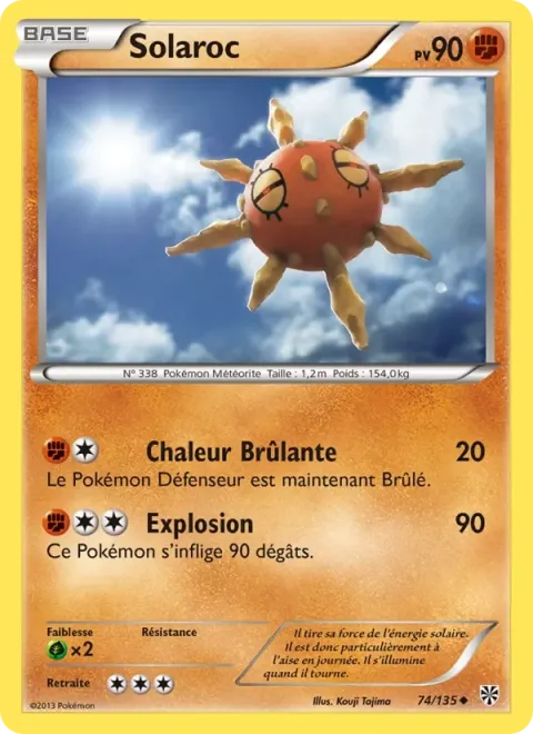 Carte Pokémon Solaroc 074/135, extension Tempète Plasma