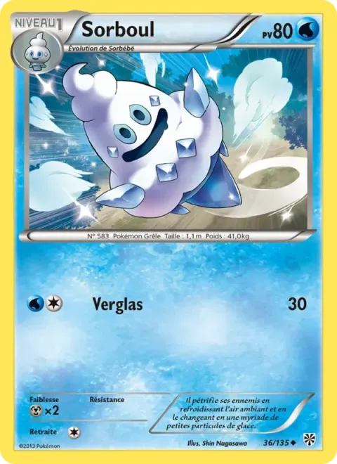 Carte Pokémon Sorboul 036/135, extension Tempète Plasma