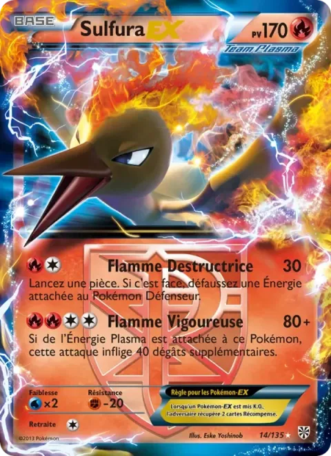 Carte Pokémon Sulfura-EX 014/135, extension Tempête Plasma