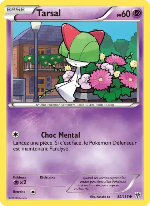 Carte Pokémon Tarsal 059/135, extension Tempête Plasma
