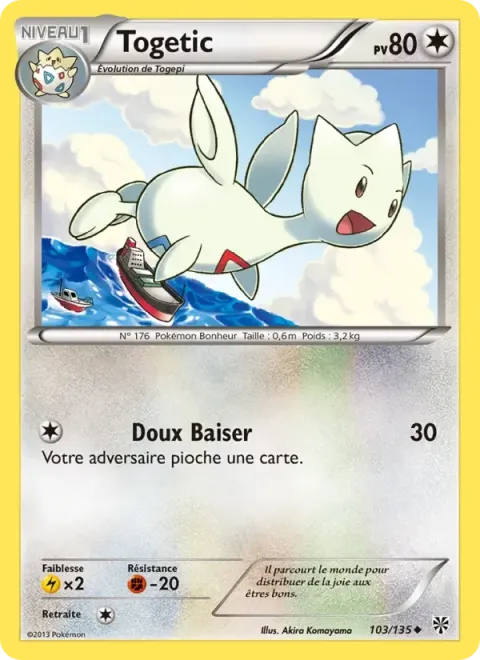 Carte Pokémon Togetic 103/135, extension Tempète Plasma
