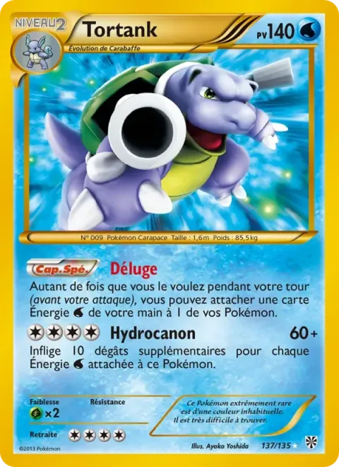 Carte Pokémon Tortank 137/135, extension Tempète Plasma