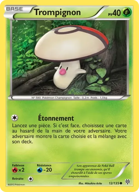 Carte Pokémon Trompignon 012/135, extension Tempète Plasma