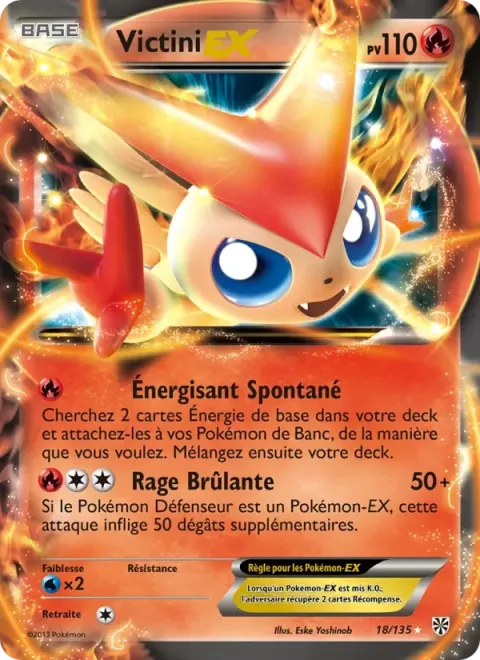 Carte Pokémon Victini-EX 018/135, extension Tempète Plasma