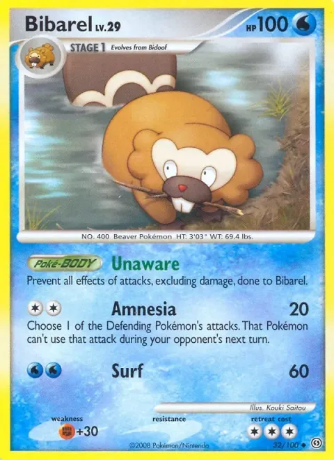 Carte Pokémon Castorno 032/100, extension Tempête
