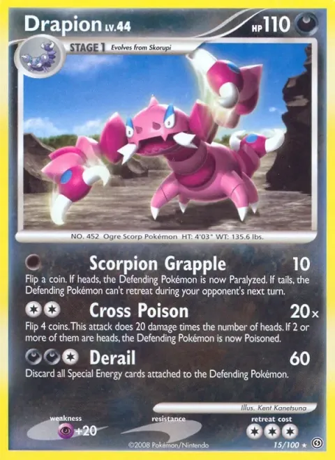 Carte Pokémon Drascore 015/100, extension Tempête