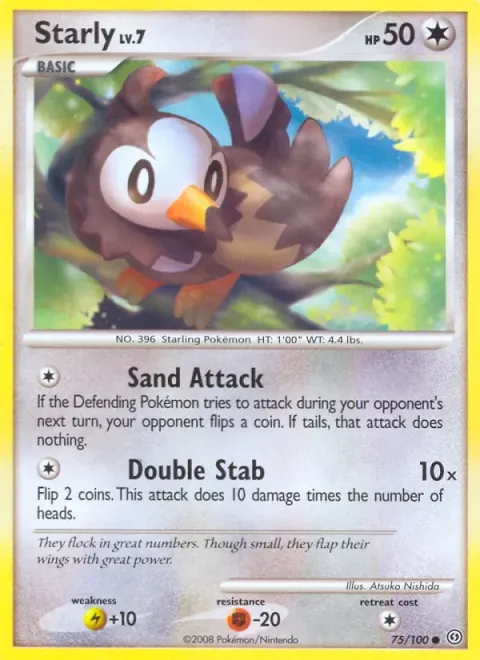 Carte Pokémon Etourmi 075/100, extension Tempête