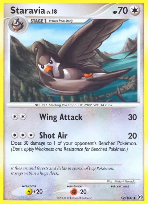 Carte Pokémon Etourvol 052/100, extension Tempête