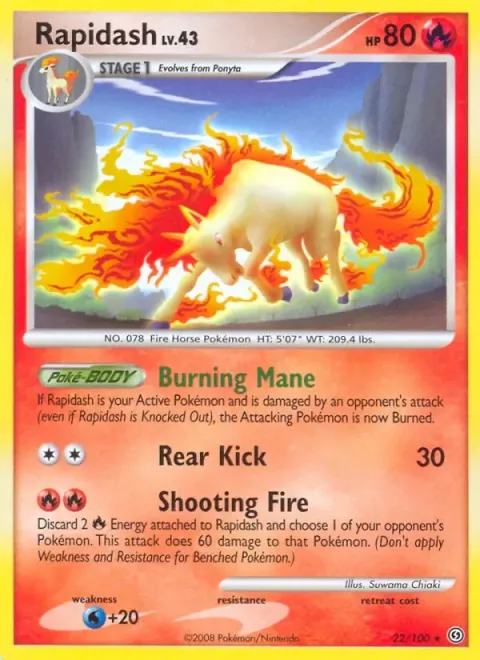 Carte Pokémon Galopa 022/100, extension Tempête