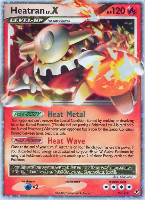 Carte Pokémon Heatran 097/100, extension Tempête