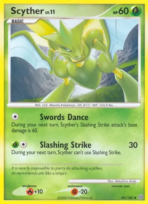 Carte Pokémon Insécateur 049/100, extension Tempête