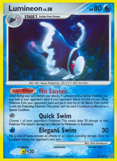 Carte Pokémon Luminéon 004/100, extension Tempête