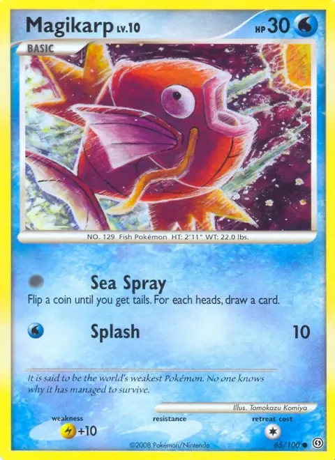 Carte Pokémon Magicarpe 065/100, extension Tempête