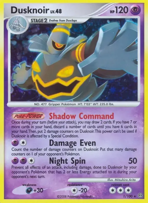 Carte Pokémon Noctunoir 001/100, extension Tempête