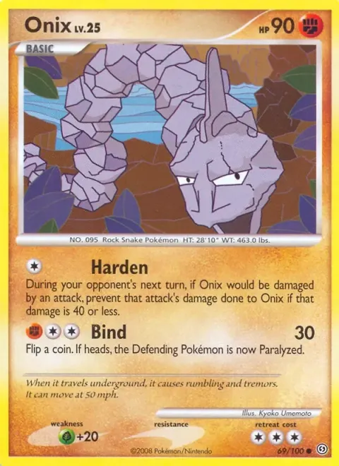 Carte Pokémon Onix 069/100, extension Tempête