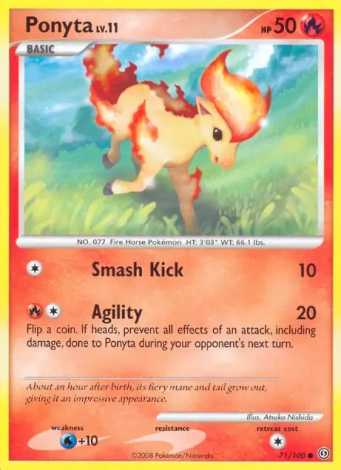 Carte Pokémon Ponyta 071/100, extension Tempête