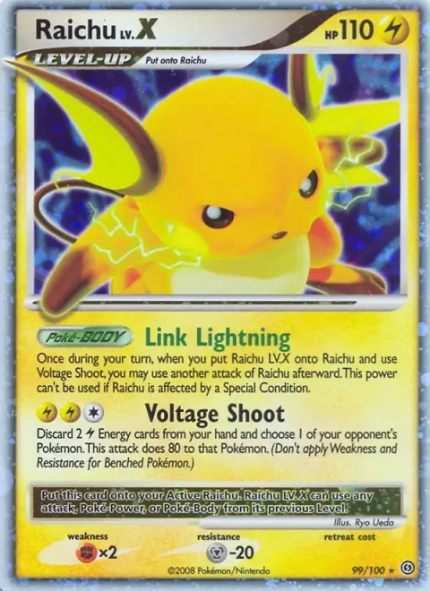 Carte Pokémon Raichu 099/100, extension Tempête
