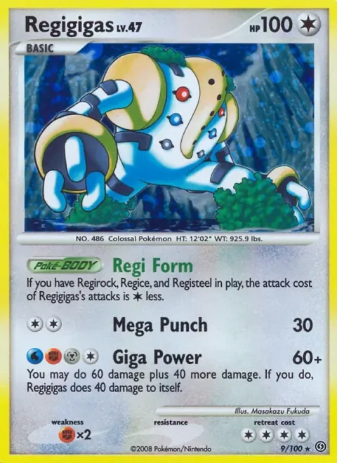 Carte Pokémon Regigigas 009/100, extension Tempête