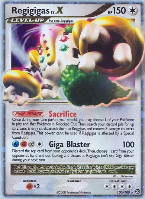 Carte Pokémon Regigigas 100/100, extension Tempête
