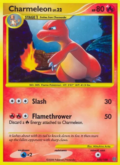 Carte Pokémon Reptincel 102/100, extension Tempête