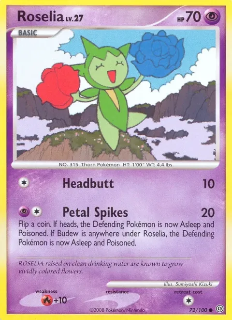 Carte Pokémon Rosélia 072/100, extension Tempête