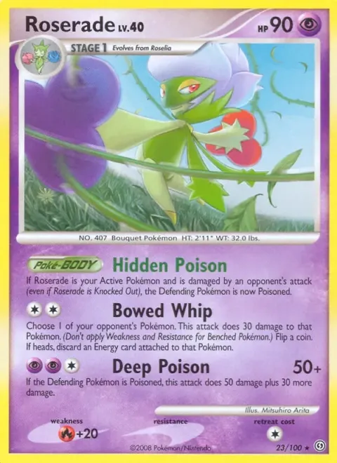 Carte Pokémon Roserade 023/100, extension Tempête
