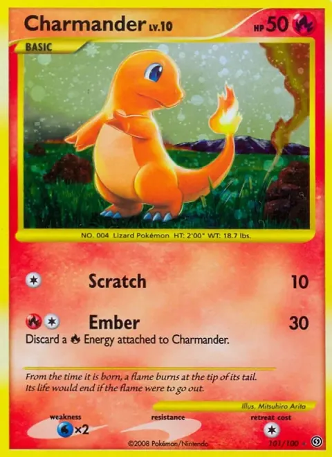 Carte Pokémon Salamèche 101/100, extension Tempête