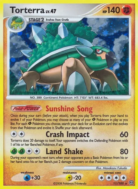Carte Pokémon Torterra 011/100, extension Tempête
