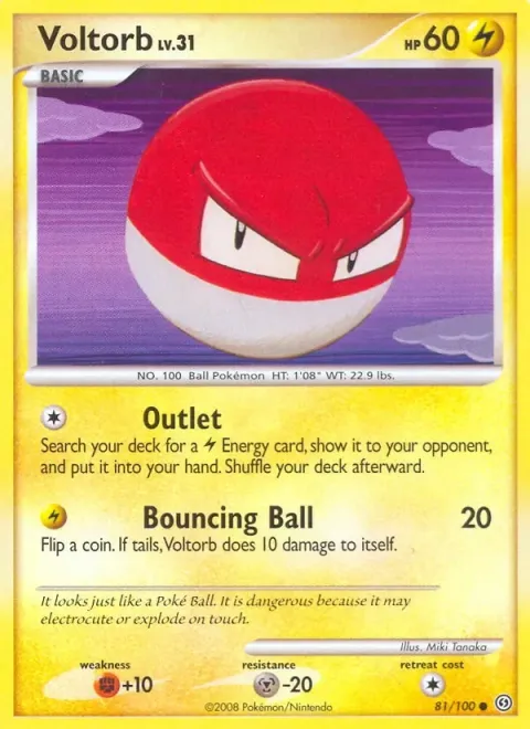 Carte Pokémon Voltorbe 081/100, extension Tempête