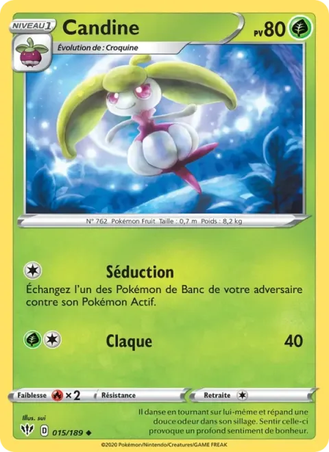 Carte Pokémon Candine 015/189, extension Ténèbres Embrasées