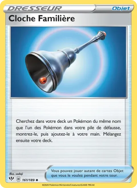 Carte Pokémon Cloche Familière 161/189, extension Ténèbres Embrasées