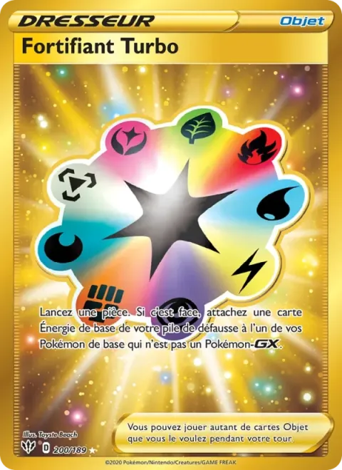Carte Pokémon Fortifiant Turbo 200/189, extension Ténèbres Embrasées