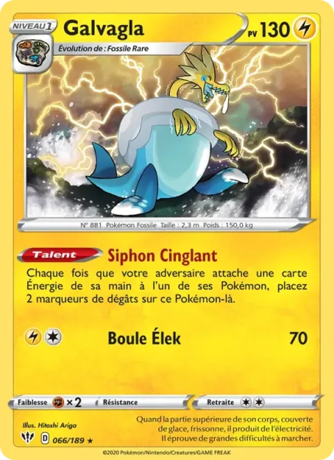 Carte Pokémon Galvagla 066/189, extension Ténèbres Embrasées