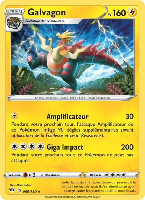 Carte Pokémon Galvagon 065/189, extension Ténèbres Embrasées