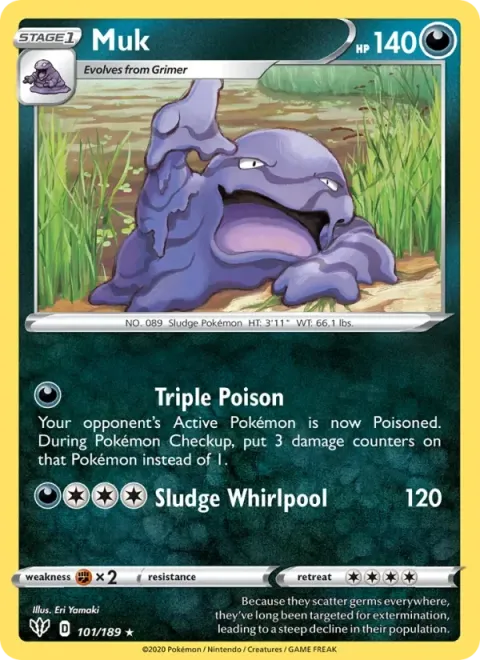 Carte Pokémon Grotadmorv 101/189, extension Ténèbres Embrasées
