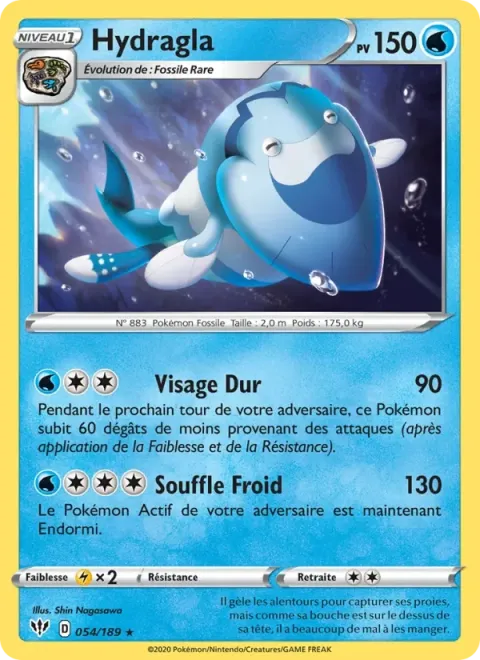 Carte Pokémon Hydragla 054/189, extension Ténèbres Embrasées
